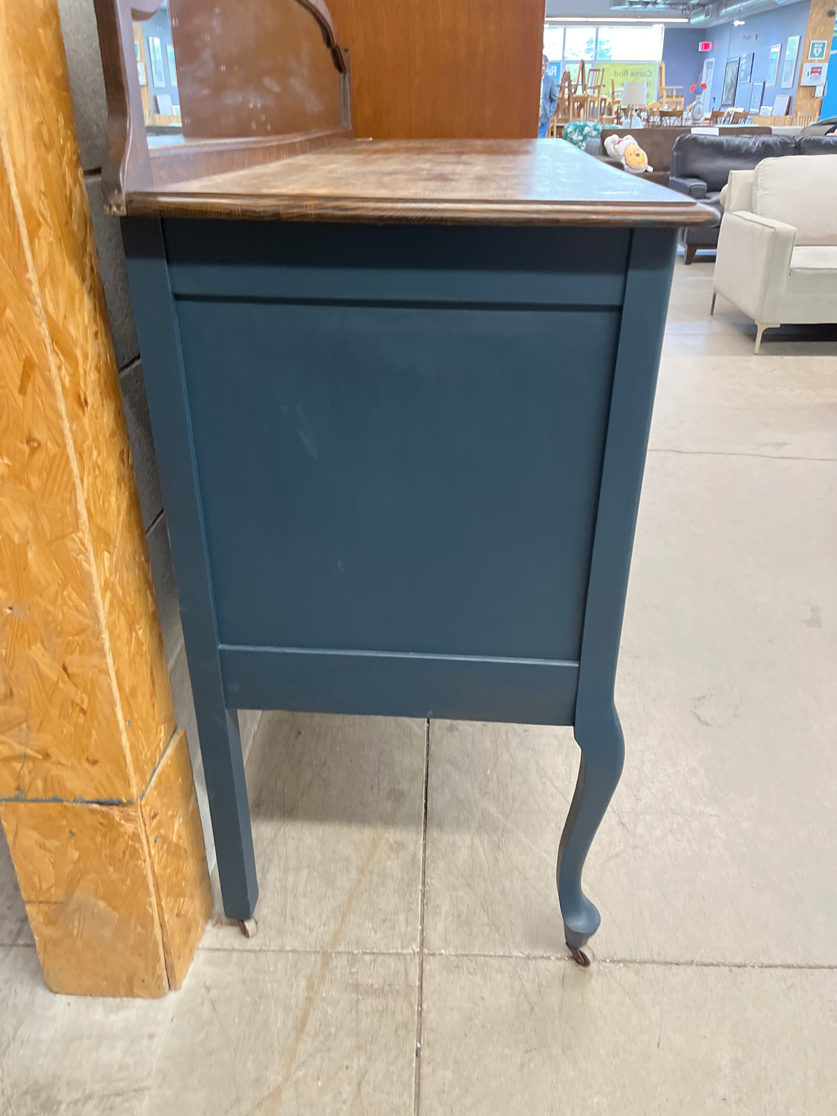 60"W Antique Sideboard with Mirror