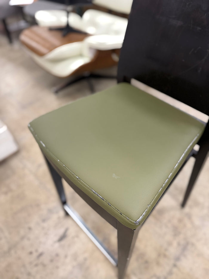 Dark Brown and Olive Green Bar Stool