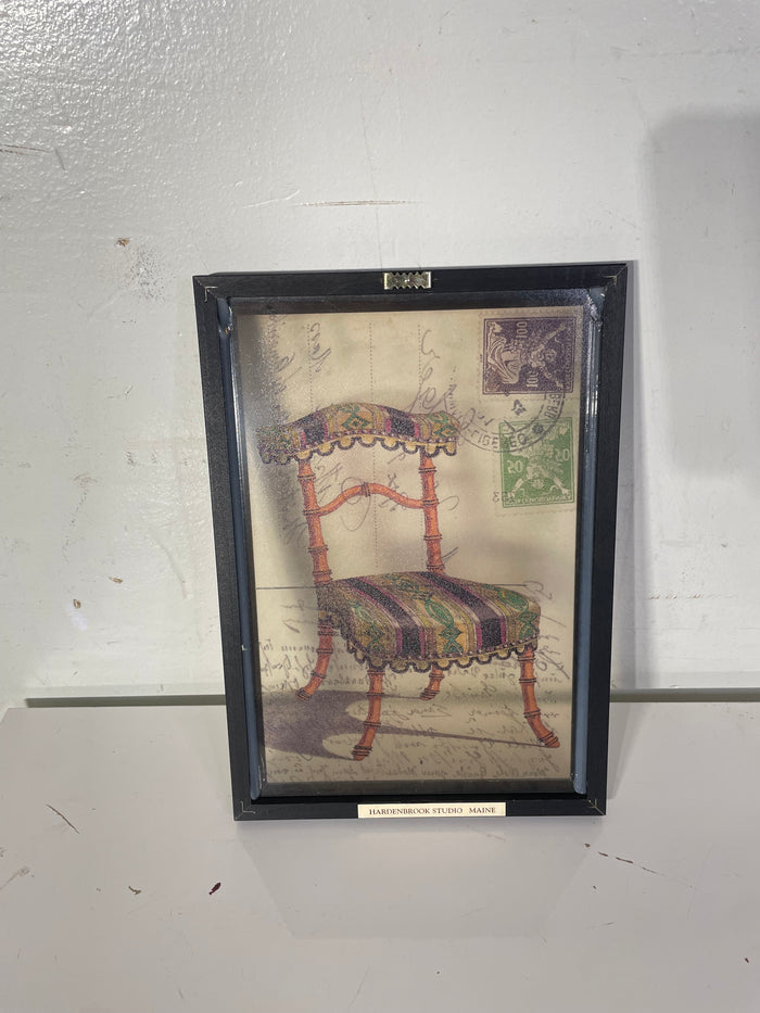 Framed Glass Art - Patterned Accent Chair