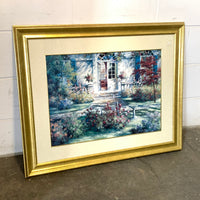 32×26-Inch Artwork Garden Scene Gold Frame