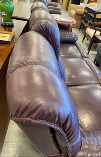 Deep Brown Leather-look 3-Seat Recliner Sofa