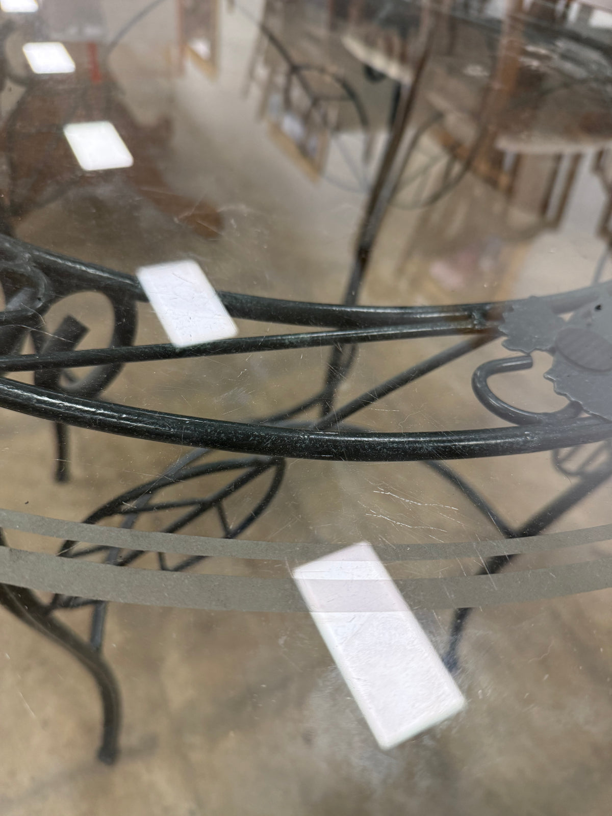 Round Glass-Top Dining Table