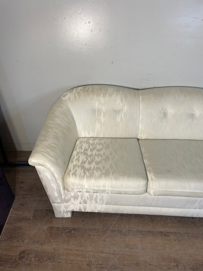 White Tufted 3-Seater Sofa