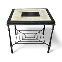Two Tone Accent Table with Iron Base