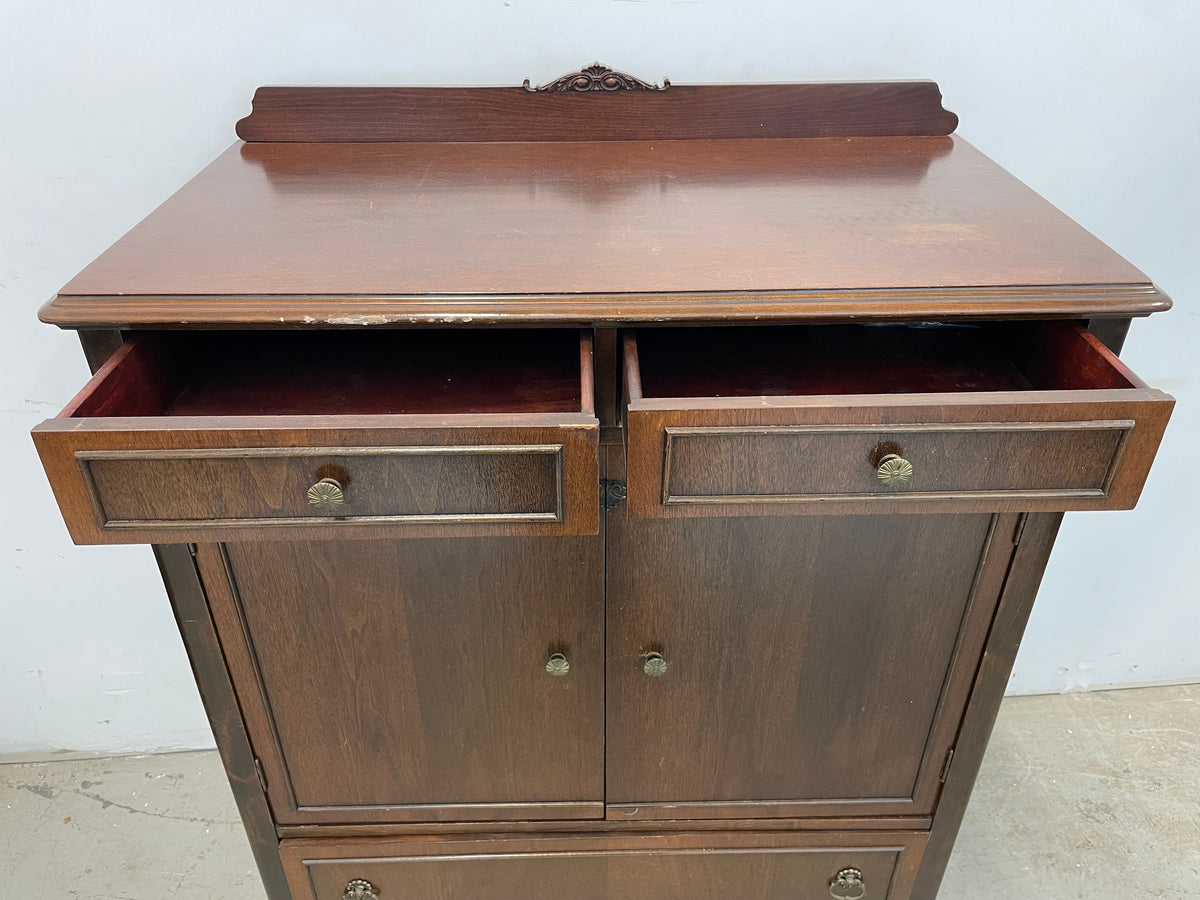 Sturdy Wood Buffet with Brass Hardware