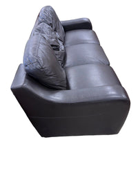 Black Leather 3-Seater Sofa