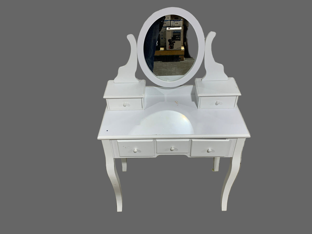 White Vanity with Mirror