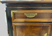 Bar Sideboard with Wood Inlay and Brass Hardware