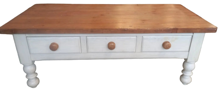 Wooden Coffee Table with 3 Drawers