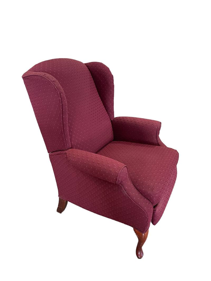 Red Upholstered Recliner Armchair