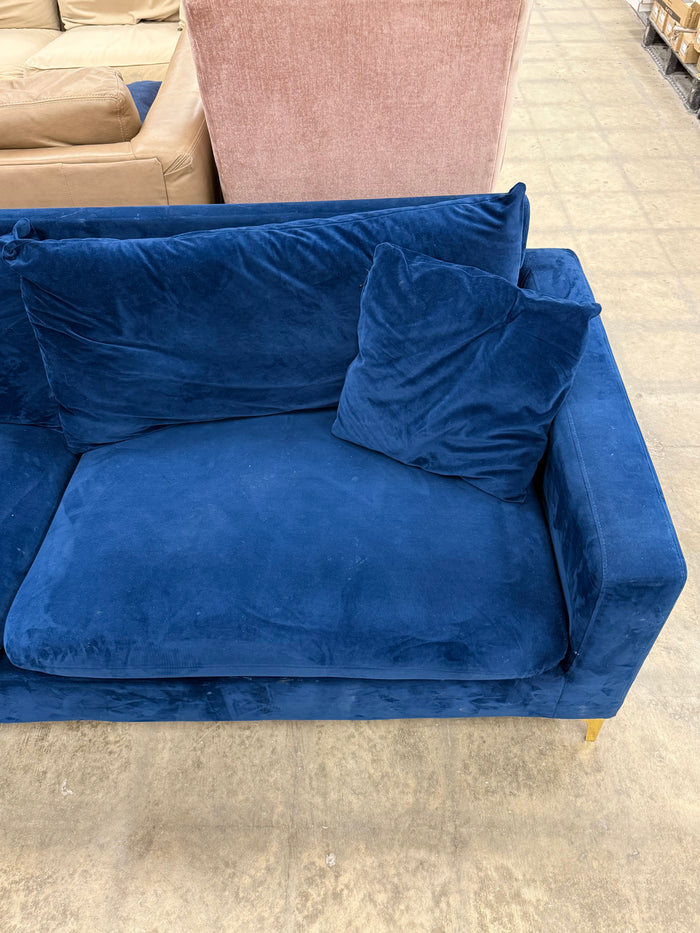 Navy Blue Naomi Velvet 3-Seater Sofa