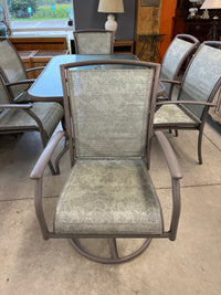 61” Patio Set with 6 Chairs and Umbrella