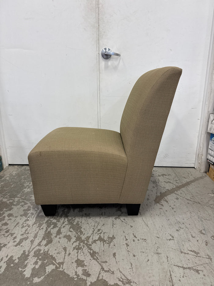 23 In. Wide Armless Accent Chair With A Curved Back And Upholstered Block-Like Profile
