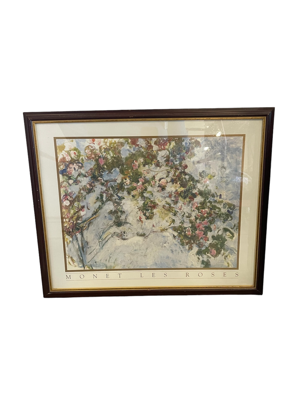 Framed Monet Les Roses Wall Art