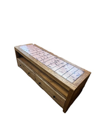 Rustic Wooden Console Table With Storage Drawers