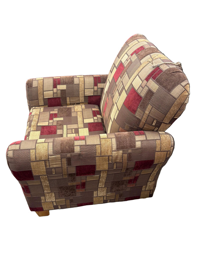 Brown and Red Patterned Armchair
