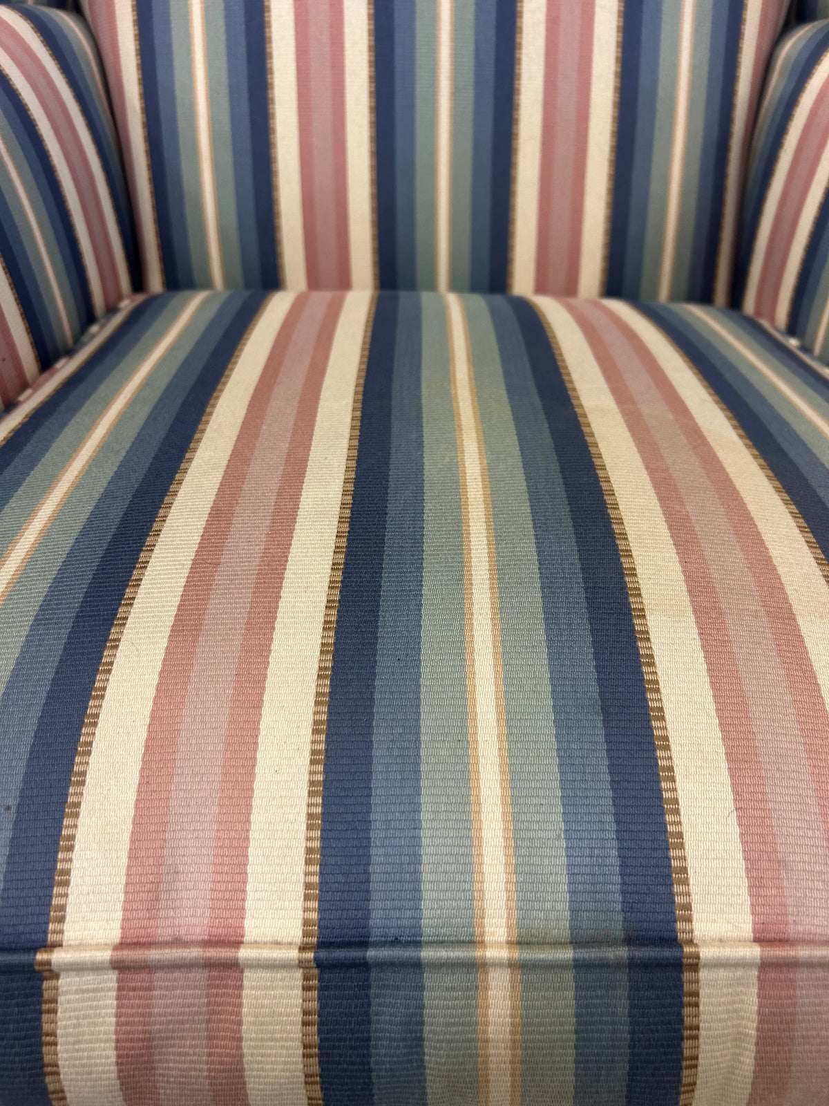 Pastel Striped Wing-back Armchair