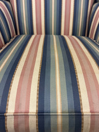 Pastel Striped Wing-back Armchair