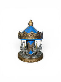 Hudson Pewter Blue Top Carousel Animal Decorative Set