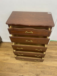 Vintage Medium‑Brown French Provincial‑Style Tallboy