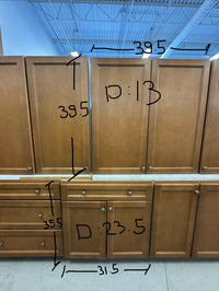 Set 24 Pieces Brown Shaker Panel kitchen Cabinets