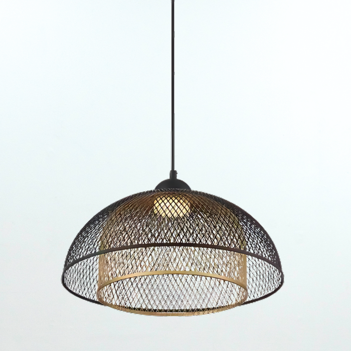 Kenmore Integrated LED Black & Gold Center Bowl Pendant