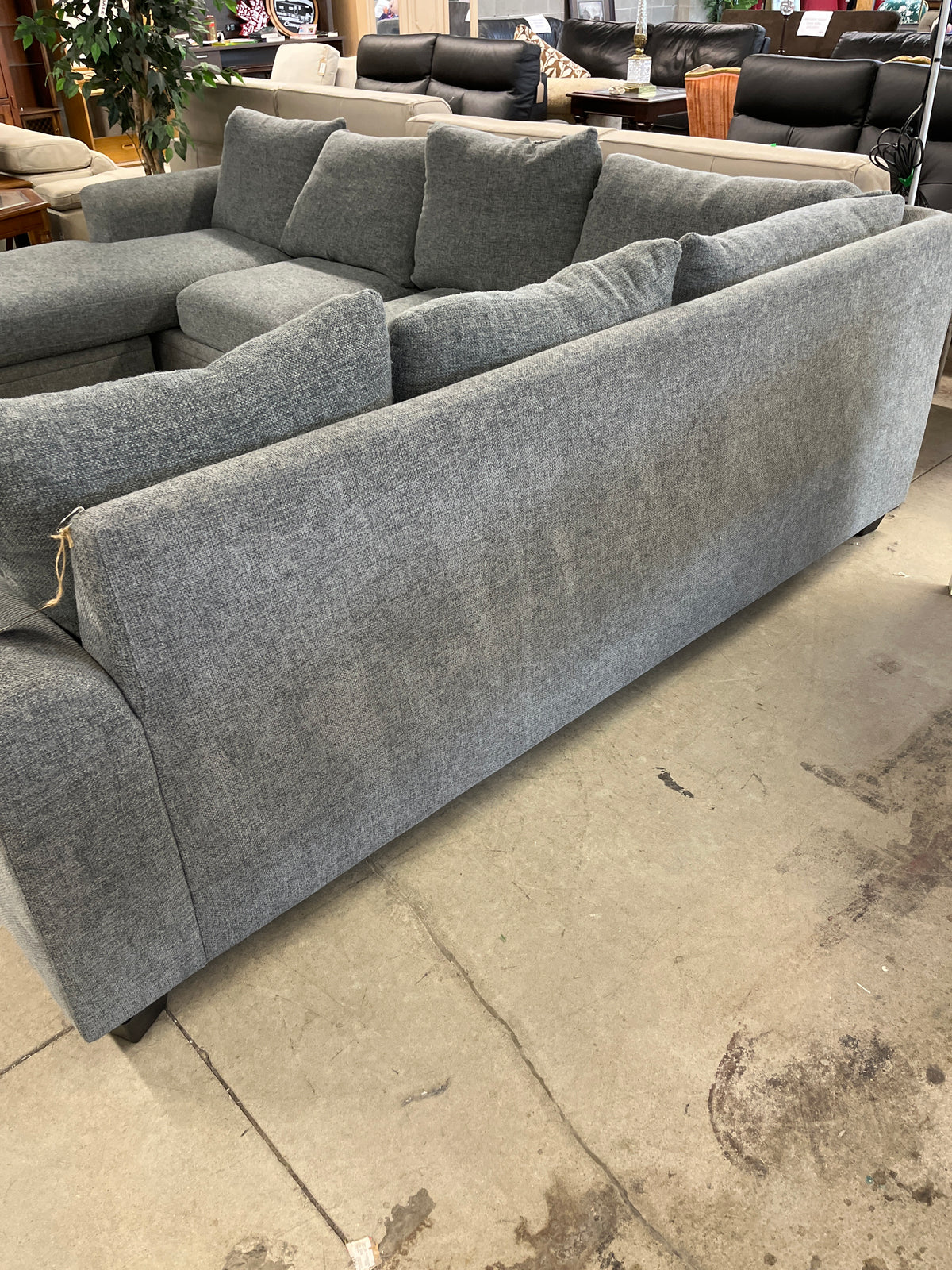 108"W 2-Pc Grey Sectional Sofa
