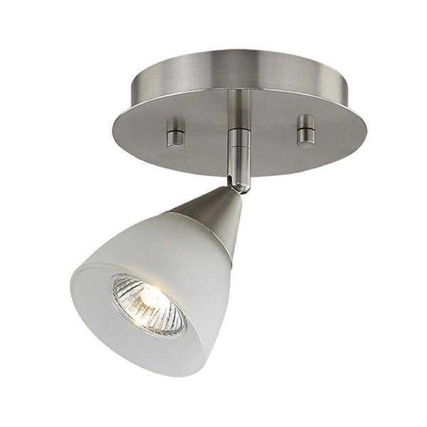 Project Source 1 Head Track Light - White Finish with Brushed Nickel Accents