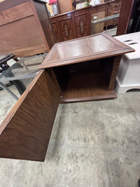 Mid Century Spanish Revival Style Dark Wood End Table