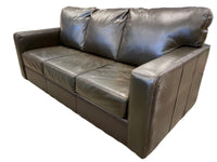 Dark-brown 3-seater leather sofa