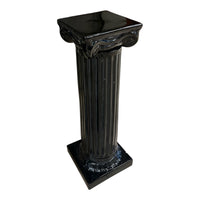 Black Neoclassical Fluted Column Pedestal