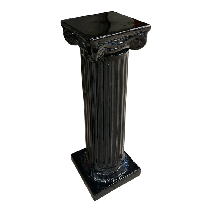 Black Neoclassical Fluted Column Pedestal