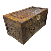 Chinese Hand-Carved Camphor Wood Chest
