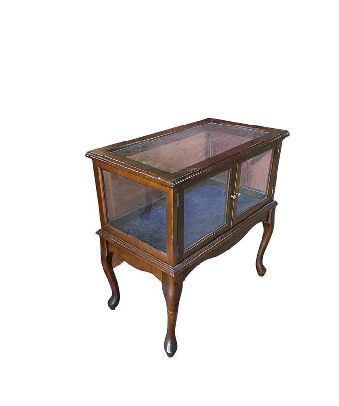 Solid Wood Glass Top Console Display Table