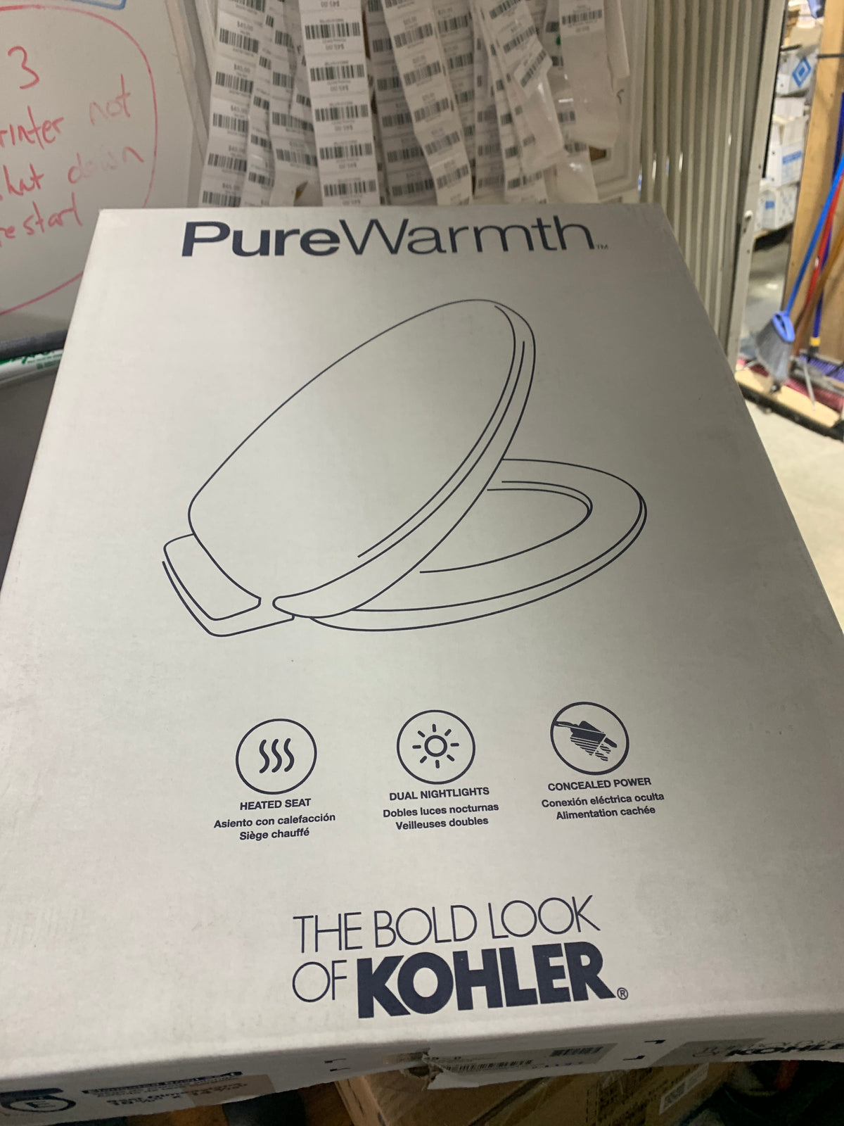 KOHLER Purewarmth heated elongated toilet seat in White