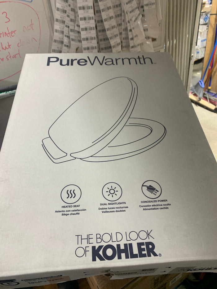 KOHLER Purewarmth heated elongated toilet seat in White