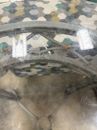 Circular Glass Top and Brass Side Table