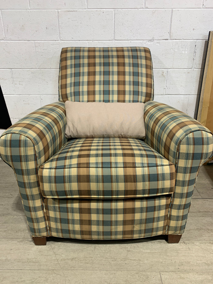 Ethan Allen Plaid Armchair