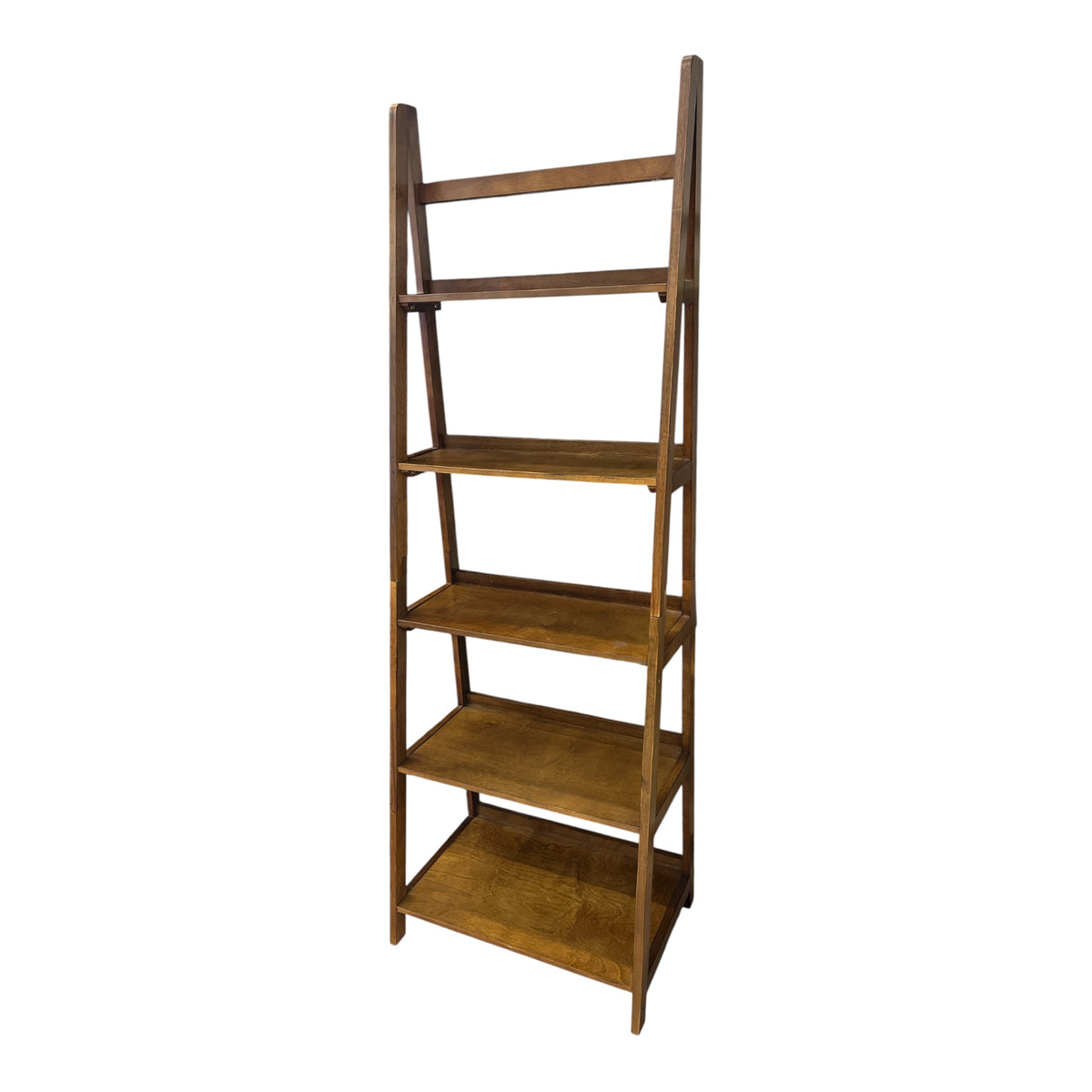 Tall Wooden Ladder Bookshelf