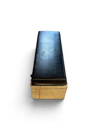 Modern Black Faux Leather with Mirrored Base Bench