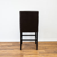 High Back Counter Stool in Brown Leather