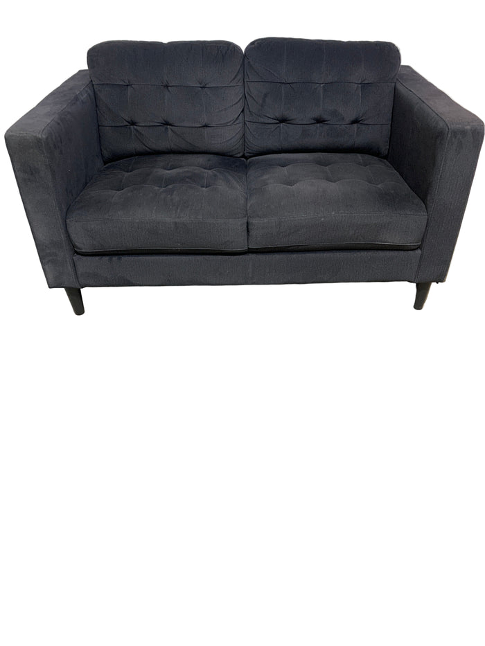 Black Fabric Loveseat