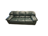 Forest Green Leather 3-Seater Sofa