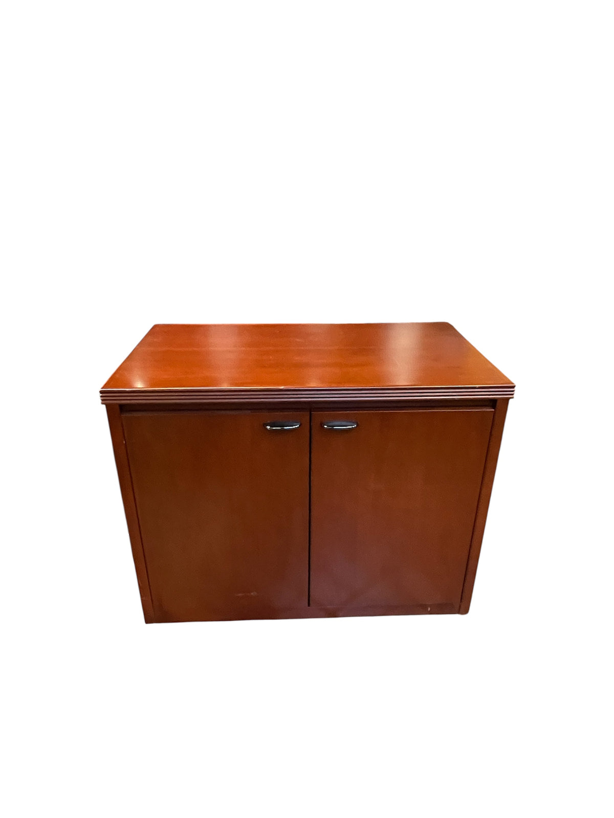 Cherry Wood Storage Cabinet With Double Doors