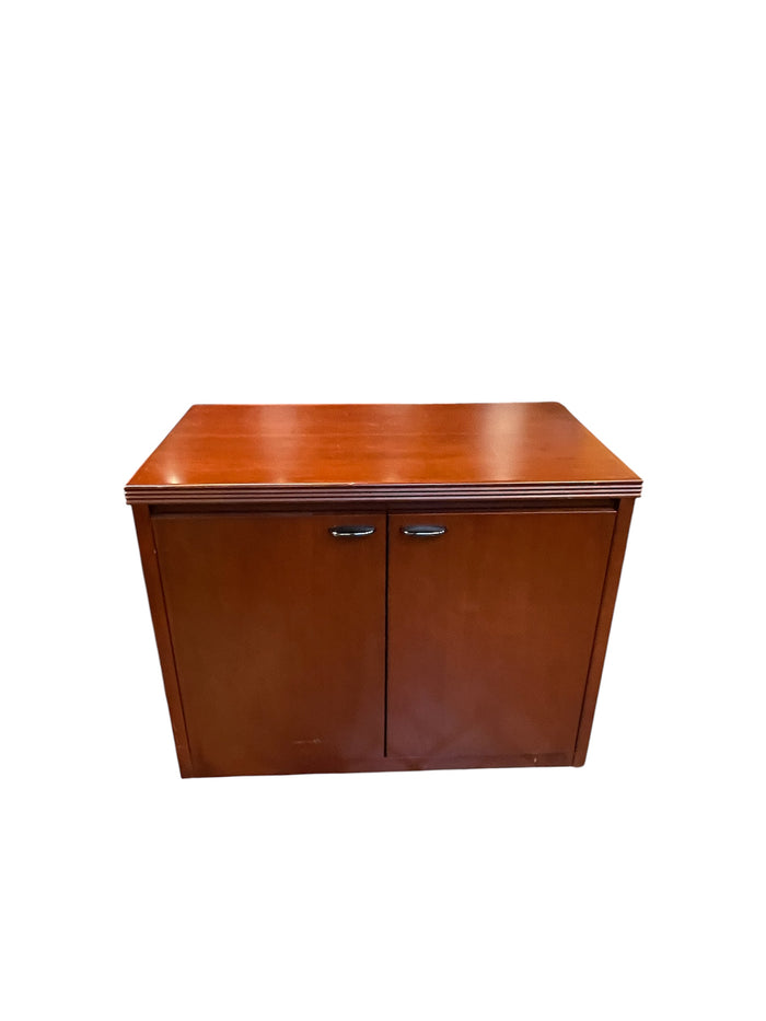 Cherry Wood Storage Cabinet With Double Doors