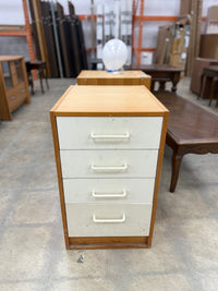 Small Light Wood and White Office Filing Cabinet