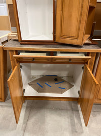 9 Pc Maple Color Kitchen Cabinet Set