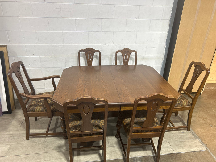 Tudor Dining Set-A table with six chairs
