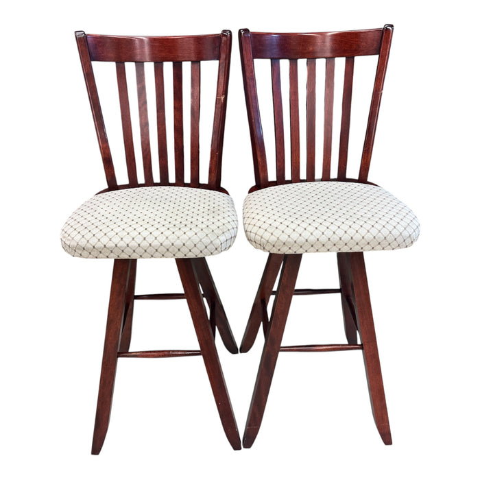 Mahogany-Toned Spindle Back Dining Chairs (Set of 2)