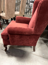 27" W Burgundy Velour Armchair
